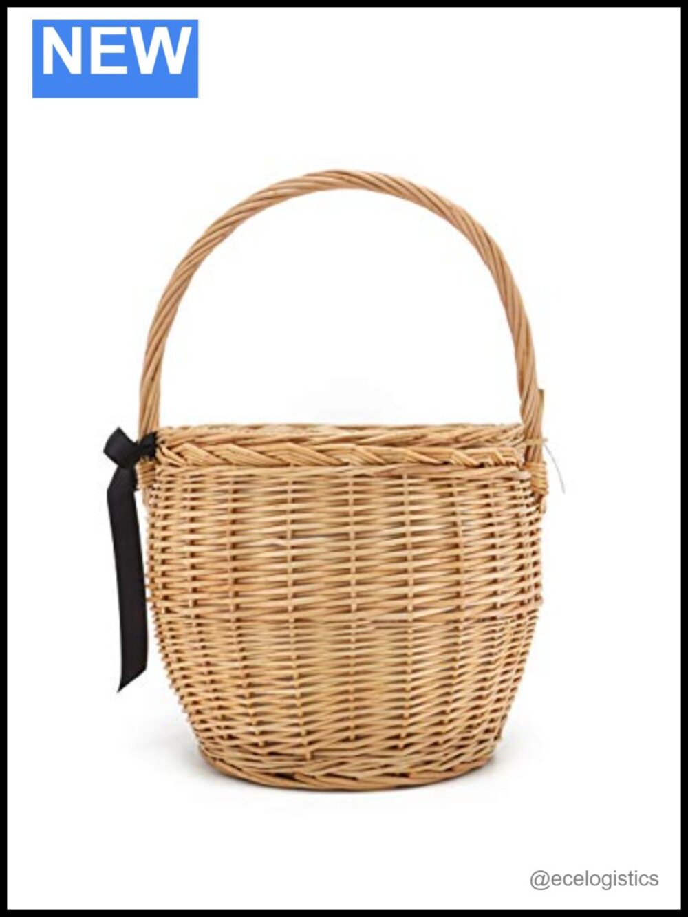 Handmade Wicker Basket Bag Natural Rattan Straw Bamboo Purse with Lid Shoulder